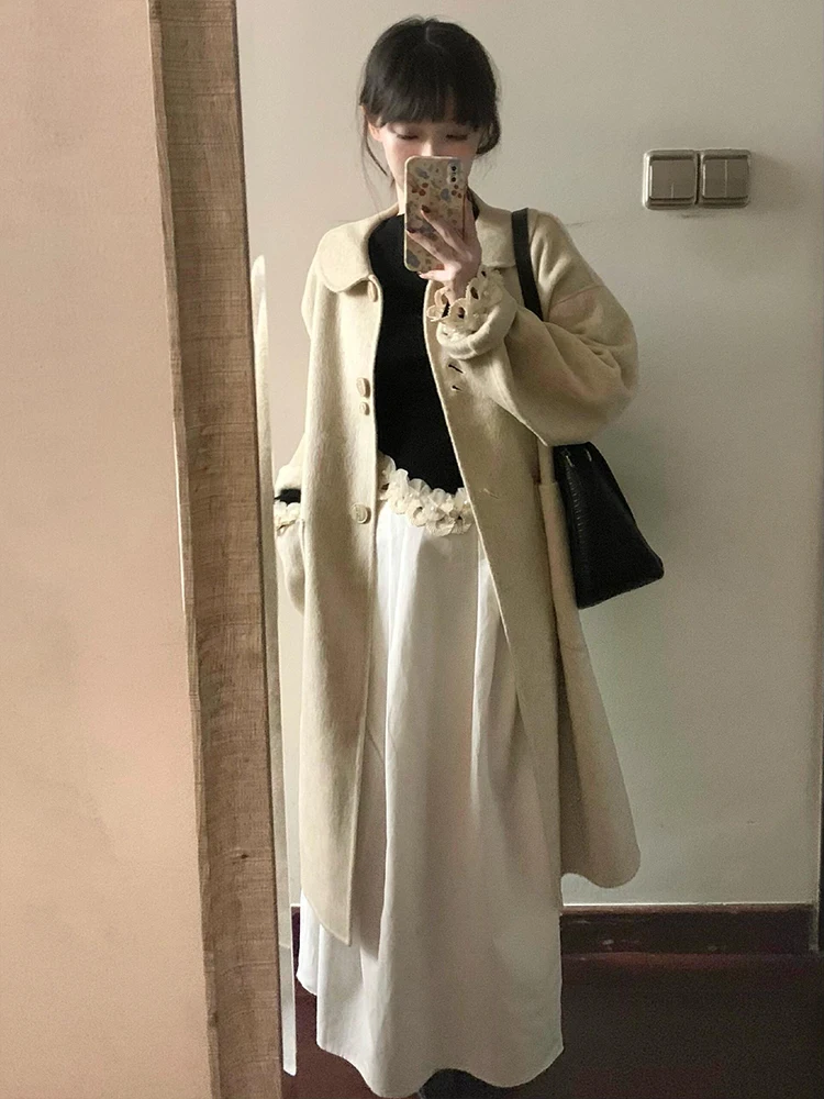 تي شيرت نسائي بأكمام طويلة من الدانتيل اللؤلؤي بتصميم قصير ملابس داخلية راقية وفريدة من نوعها للخريف والشتاء موضة للتنقل بقصة...