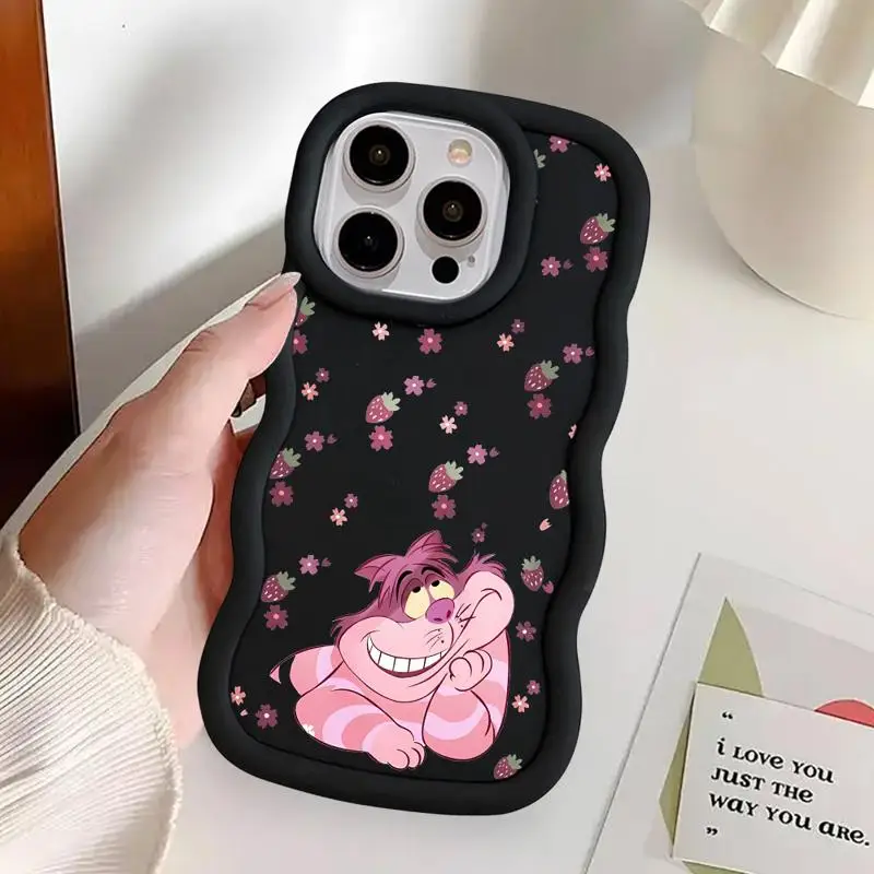 Alice In Wonderland Cheshire Phone Case for Apple iPhone 15 Pro Max 13 14 13 Pro 11 12 7 8 Plus XS MAX 14 Plus Soft Waves Shell