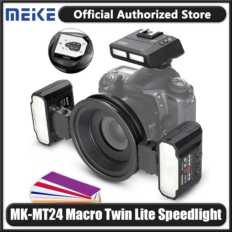 Meike MK-MT24 Macro Twin Lite Speedlight Flash for Canon /Sony/Nikon Cameras TTL Fully Automatic Double Lamp Head