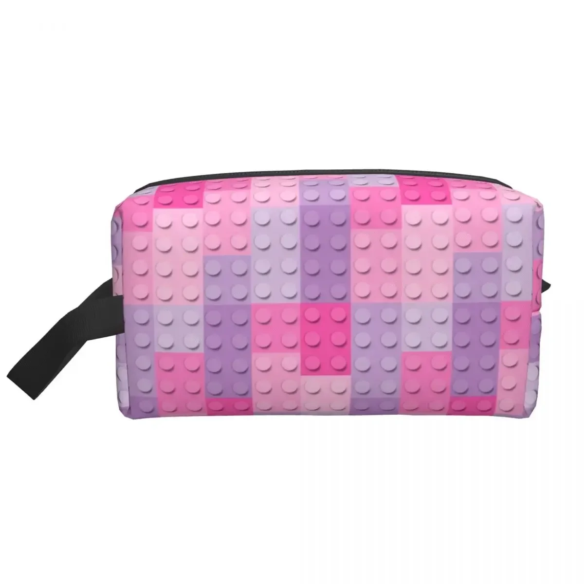 Custom Colorful Building Plastic Brick Toy Blocks Patterns Travel Toiletry Bag Women Makeup Cosmetic Bag Beauty Storage Dopp Kit