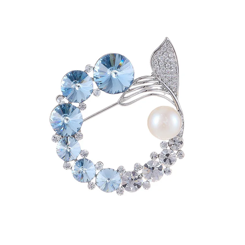 

ZML exquisite brooch natural pearl temperament pin suit clothing corsage accessories