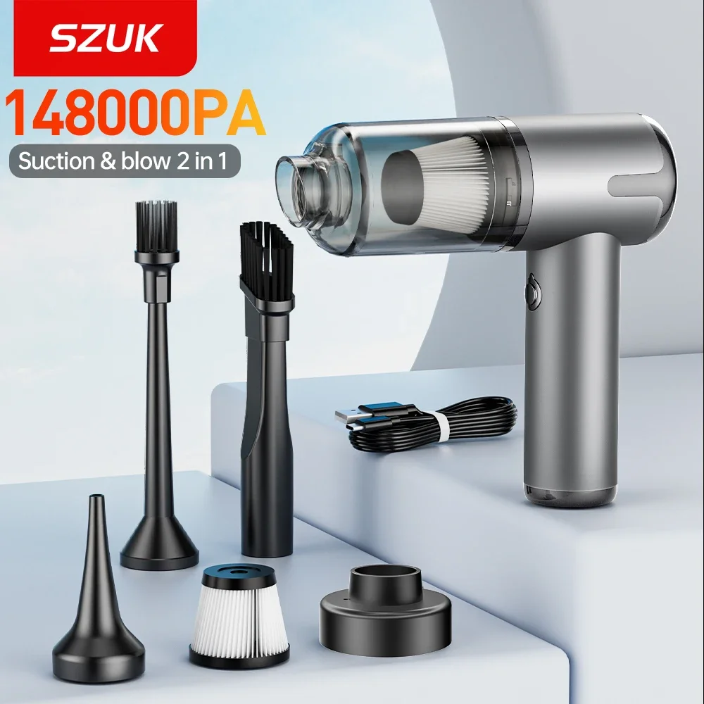 

SZUK 148000PA Car Vacuum Cleaner Mini Wireless Handheld Portable Vacuum Cleaner Strong Suction Vacuum Cleaner Cleaning Machine