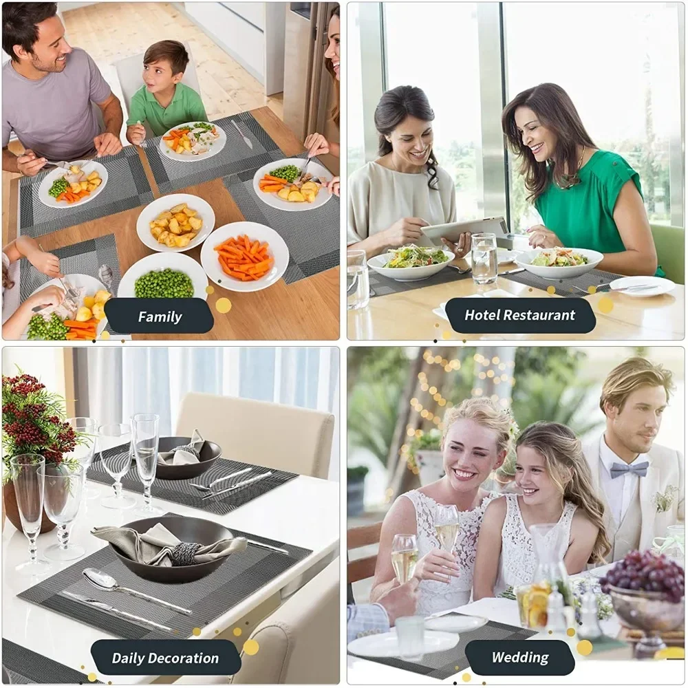 Manteles individuales vinilo tejido antideslizantes lavables para comedor - imagen 5