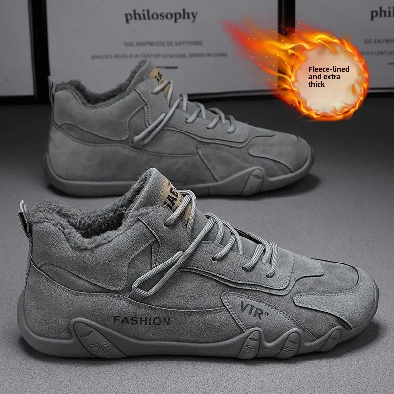 

Зимние рабочие ботинки из утолщенного флиса, противоскользящая хлопковая обувь для мужчин, повседневная одежда, удобная универсальная обувь для строительной площадки