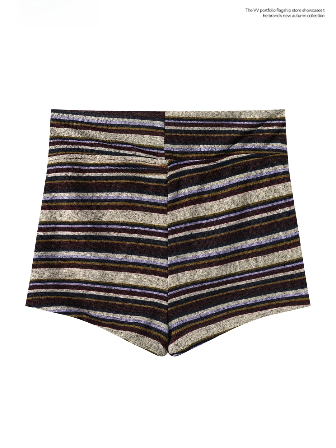 Korean Style Slim Fit Stripe Knitted High Waist Short Pants Women's Summer Retro Brown Sexy Bodycon Hot Pants Tightening Butt...
