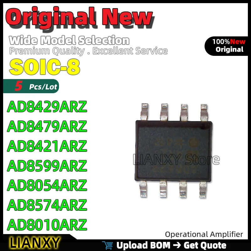 5pcs SOIC-8 AD8429ARZ AD8479ARZ AD8421ARZ AD8599ARZ AD8054ARZ AD8574ARZ AD8010ARZ AD8610ARZ Operational Amplifier New Original
