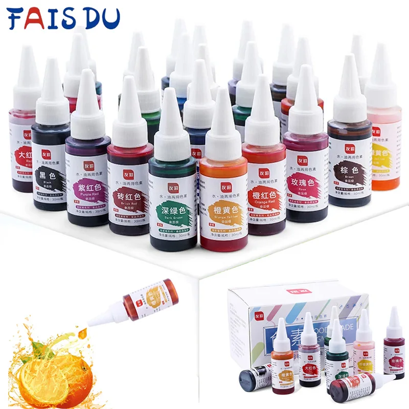 Juego de pigmentos de doble uso para agua y aceite, agente colorante líquido, pigmento de tinte para velas, vela DIY, juego de tinte para colorear, artesanía de resina