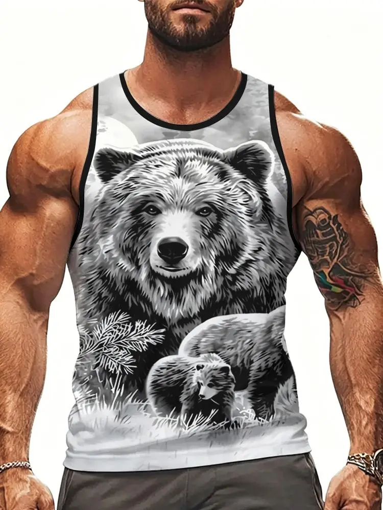 Tiger Wolf Dragon Animal 3D Print Tank Tops Men Women Casual Oversized Fitness Gym Vest Harajuku Sleeveless T Shirt Men Clothing