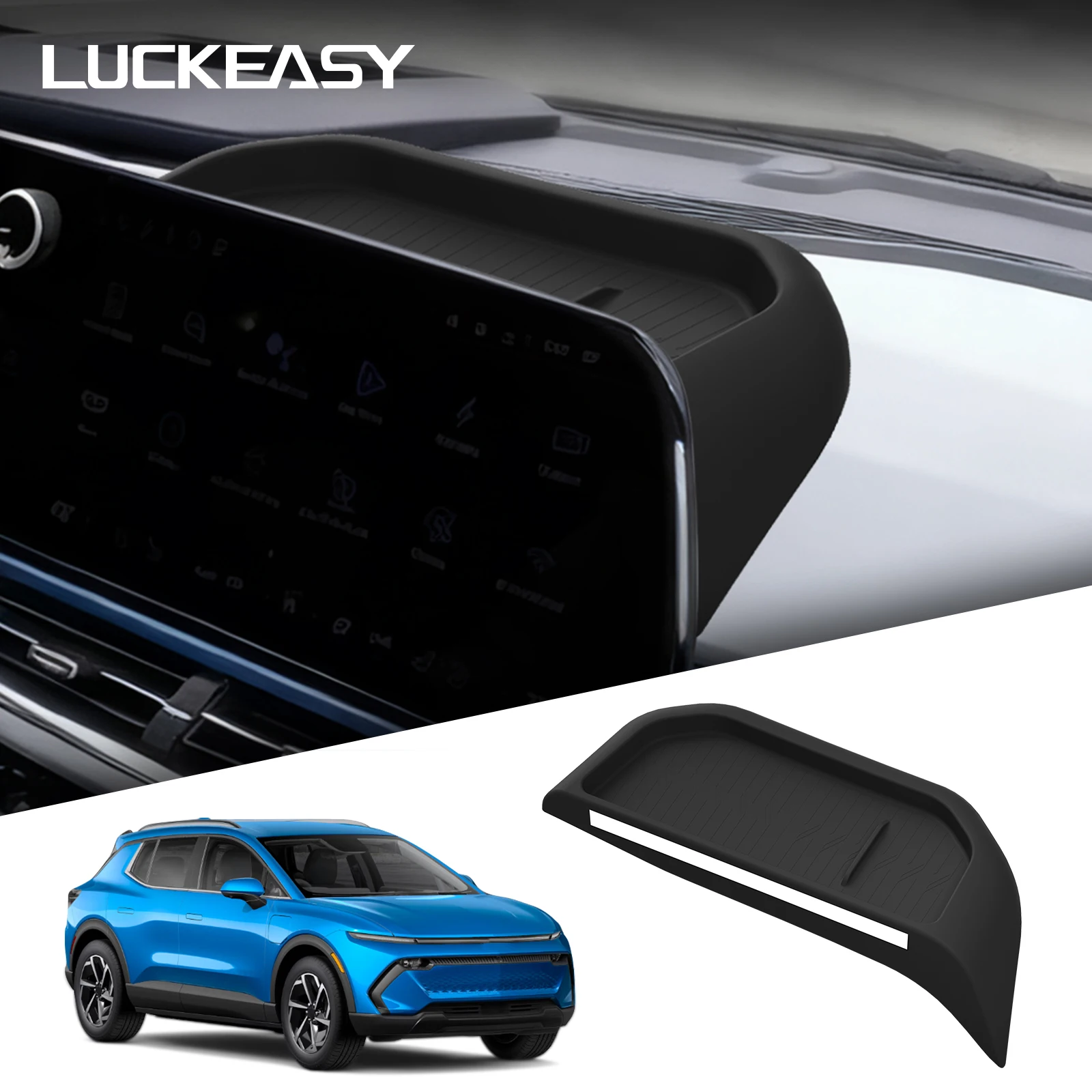 LUCKEASY for Chevrolet Equinox EV 2024 2025 Central Control Screen Rear Storage Box Car  Accessories Dashboard Storage Tray