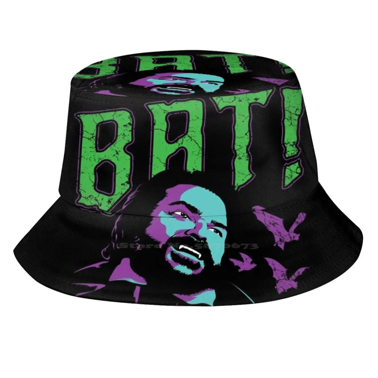 Bat! Flat Top Breathable Bucket Hats What We Do In The Shadows Laszlo Cravensworth Vampire Taika Waititi Bat Horror Matt Berry