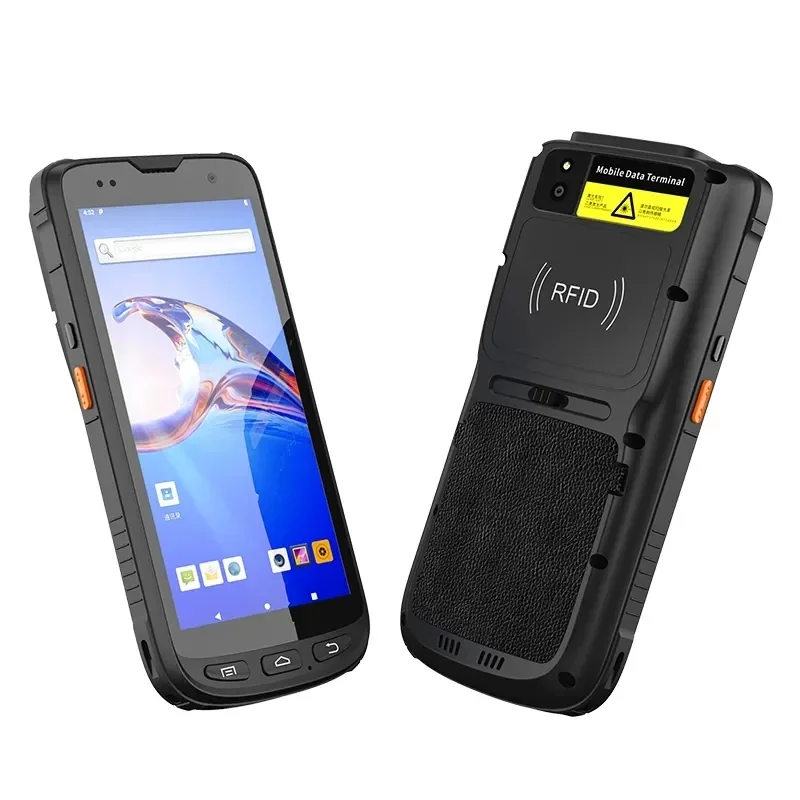 5.5inch Unique Android PDA 1D 2D Barcode Scanner UHF RFID Fingerprint Reader Industrial Warehouse Handling Rug USB Interface