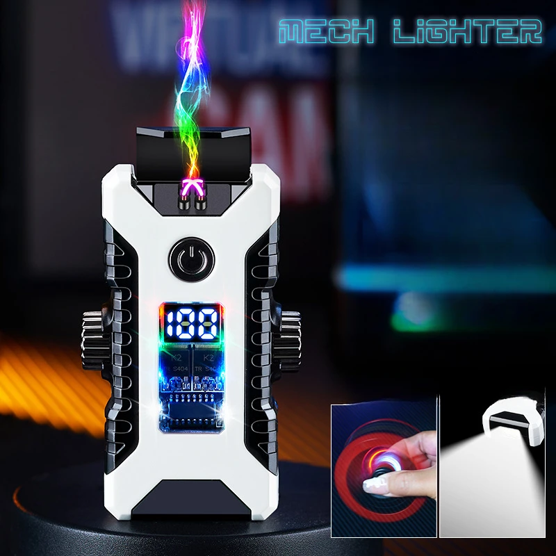 Creative Mecha Style Arc Cigarette Lighter Lighting Windproof Double Arc Decompression Fun Multifunctional Lighter Gift