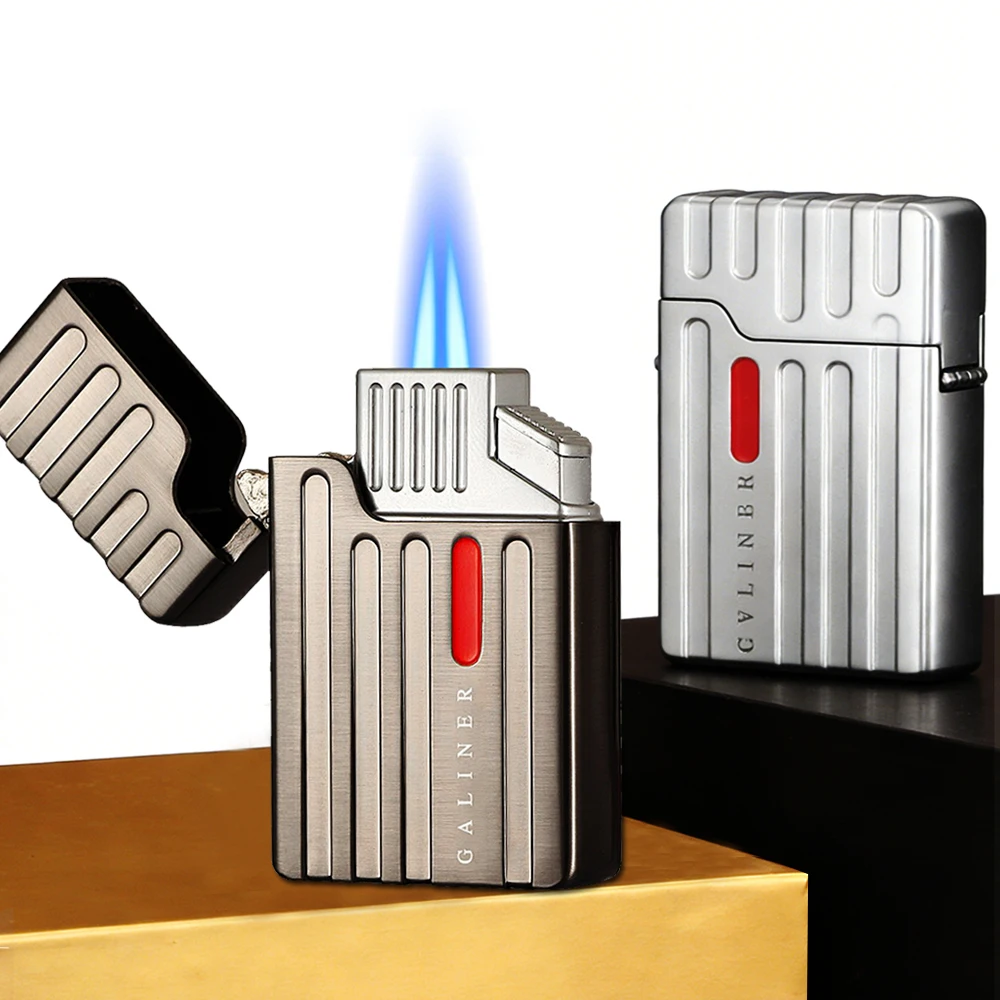 GALINER Cigar Lighter Cutter Set Smoking Accessories Luxury Windproof Butane Gas Torch Lighter Puro Cutter With Punch