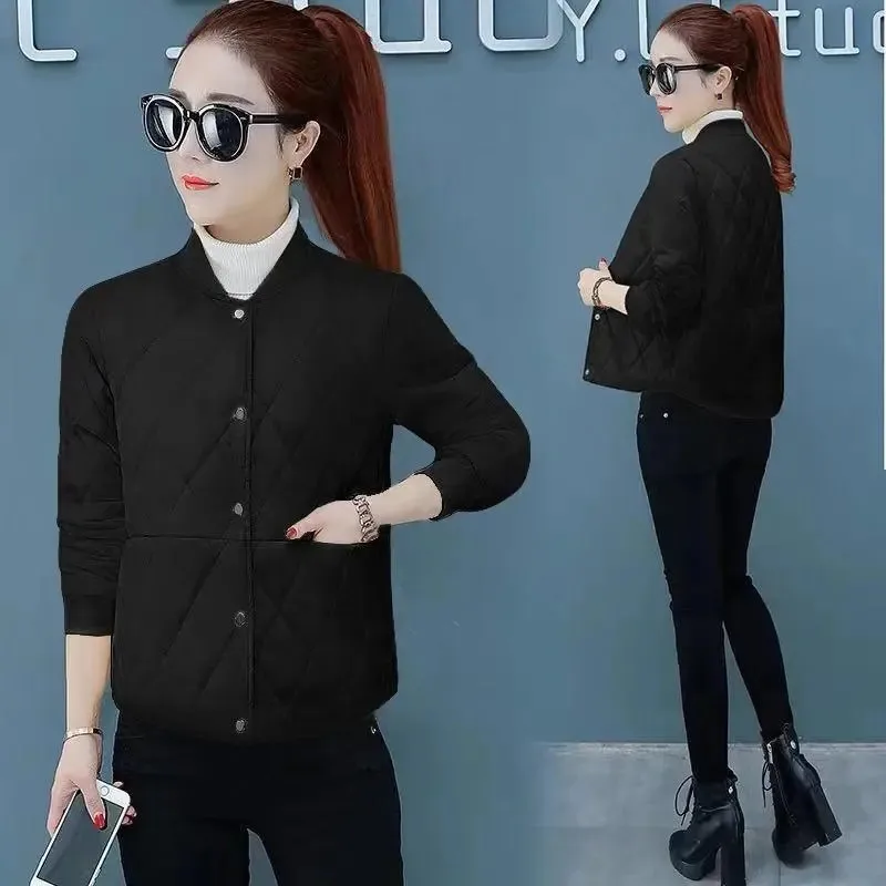 2026 Autumn Winter Women's New Light Cotton-padded Jacket Down Female Short Parkas Joker Coat Suit Baseball Uniform Overcoat