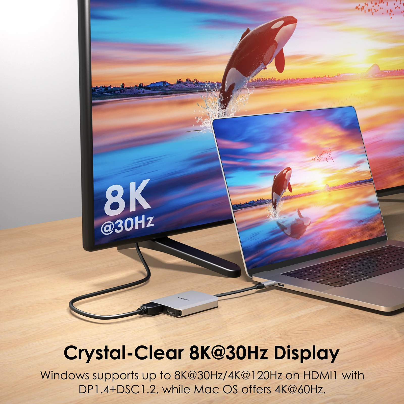 อะแดปเตอร์ HDMI 3-in-1 แบบ USB-C เป็น Dual HDMI รองรับความละเอียด 4K@60Hz พร้อมระบบจ่ายไฟ 87W สำหรับเชื่อมต่อจอภาพคู่