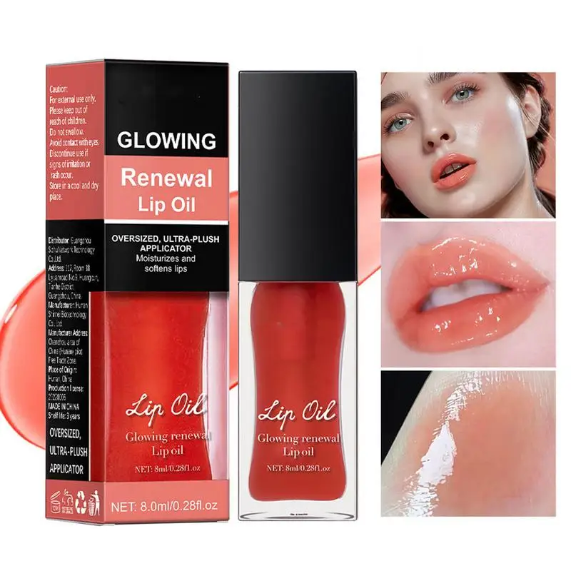 Óleo hidratante para lábios, Revestimento para batom, Soro para lábios tingido, Tratamento para gloss labial, 7 cores, 8ml