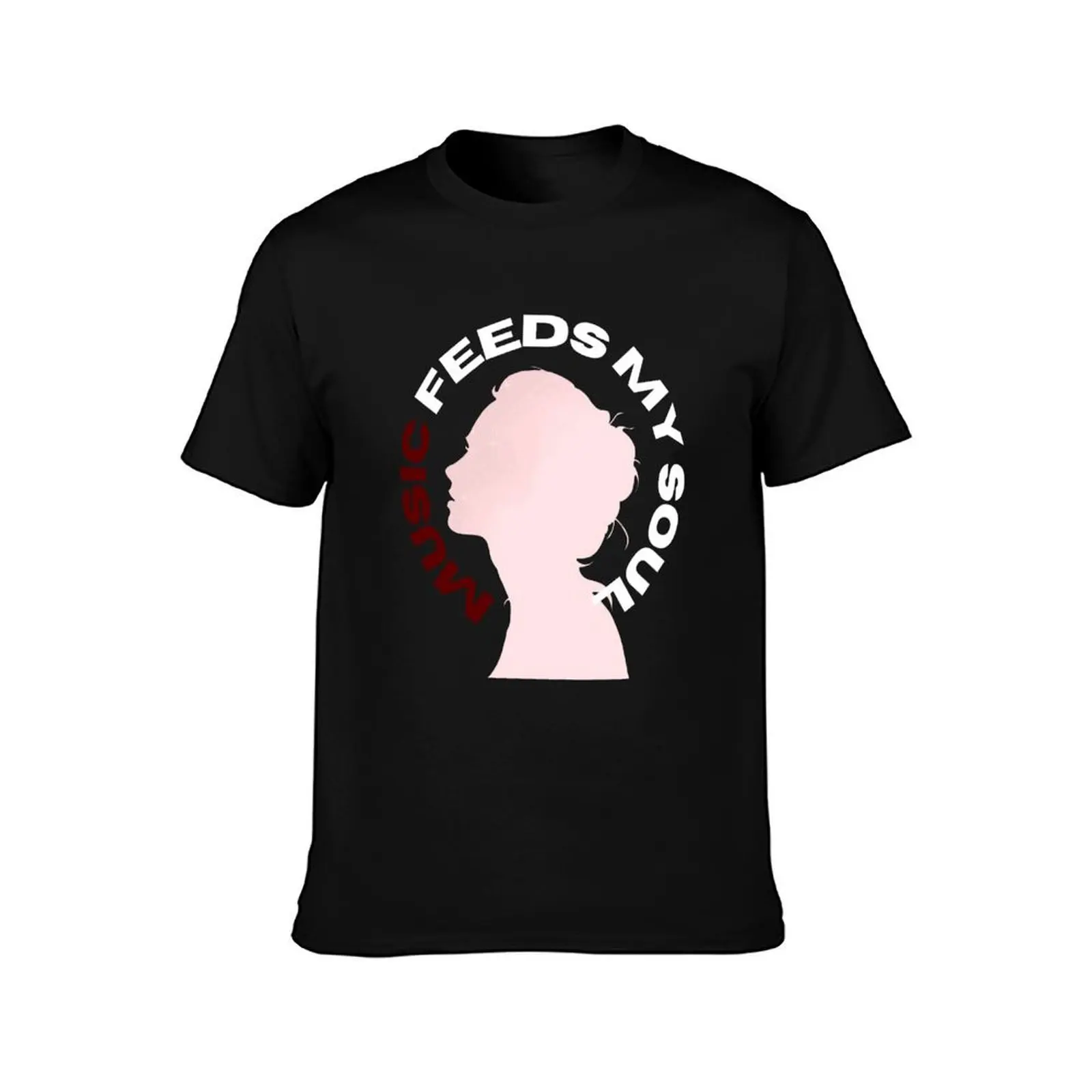 music feeds my soul T-Shirt Modern Style Print T-Shirt