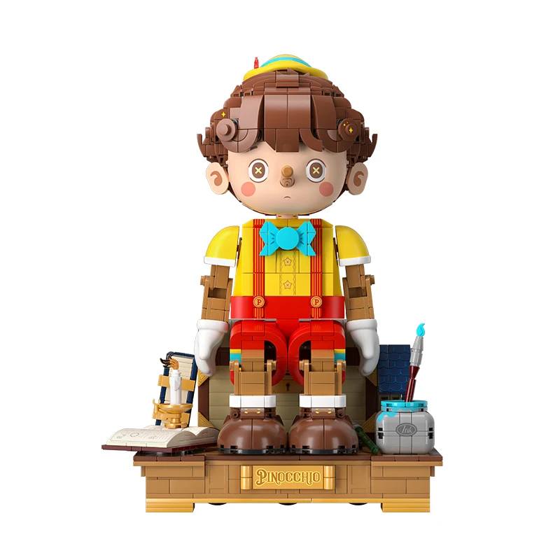 Wekkit Pinocchio Building Blocks Classic Fairy Tale Long Nose Doll Puppet Model Bricks Desktop Deco Educational DIY Toys Gift