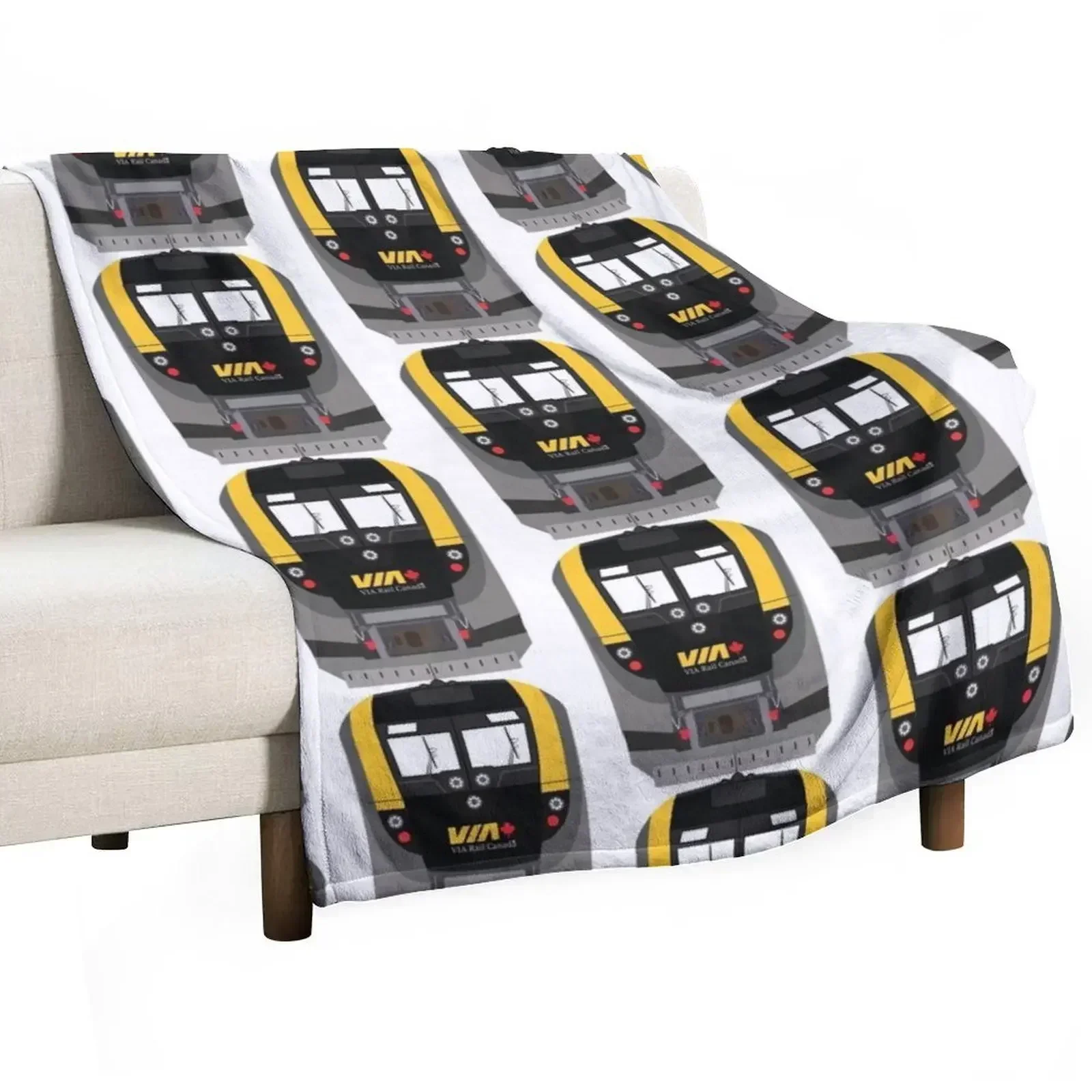 VIA Rail Canada New Locomotive Throw Blanket Kid'S Personalized Gift Thermals For Travel Single Comforter Thermal Blankets