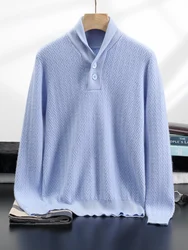 High Quality Men's 100% Cashmere Sweater Autumn Winter Thick Pullover Long Sleeve Smart Casual Cashmere Knitwear Soft Warm Tops