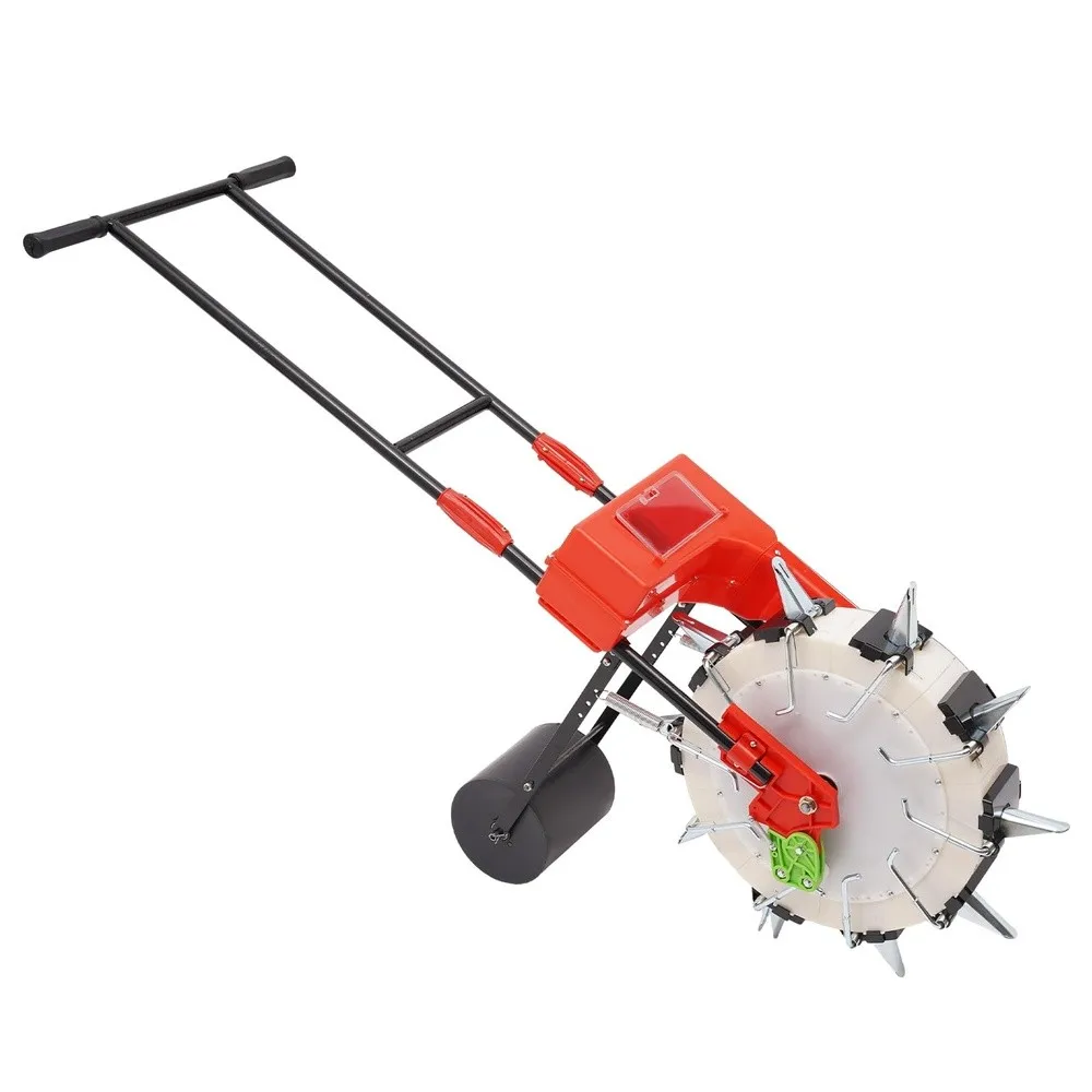 Manual Seeder Hand Push Garden Seeder Garden Push Seeder Walk Behind Row Crop Planter Roller Seeding and Fertilizer