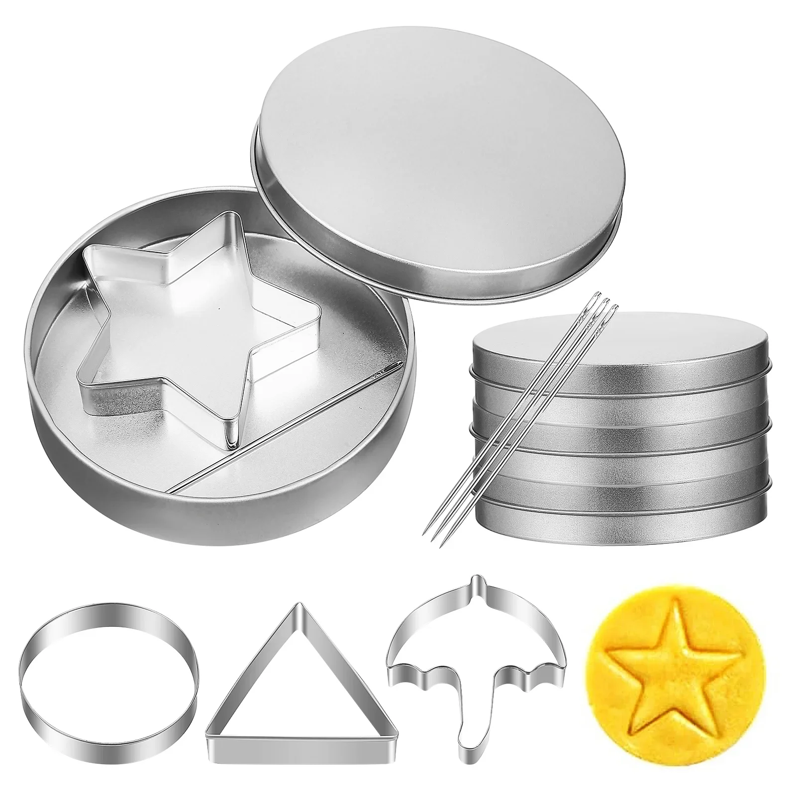 1 Set of Stainless Steel Sugar Cookie Mold Tins for Kit Challenge Biscuits Molds Fondant Stamper Korean Honeycomb Cookie Carver