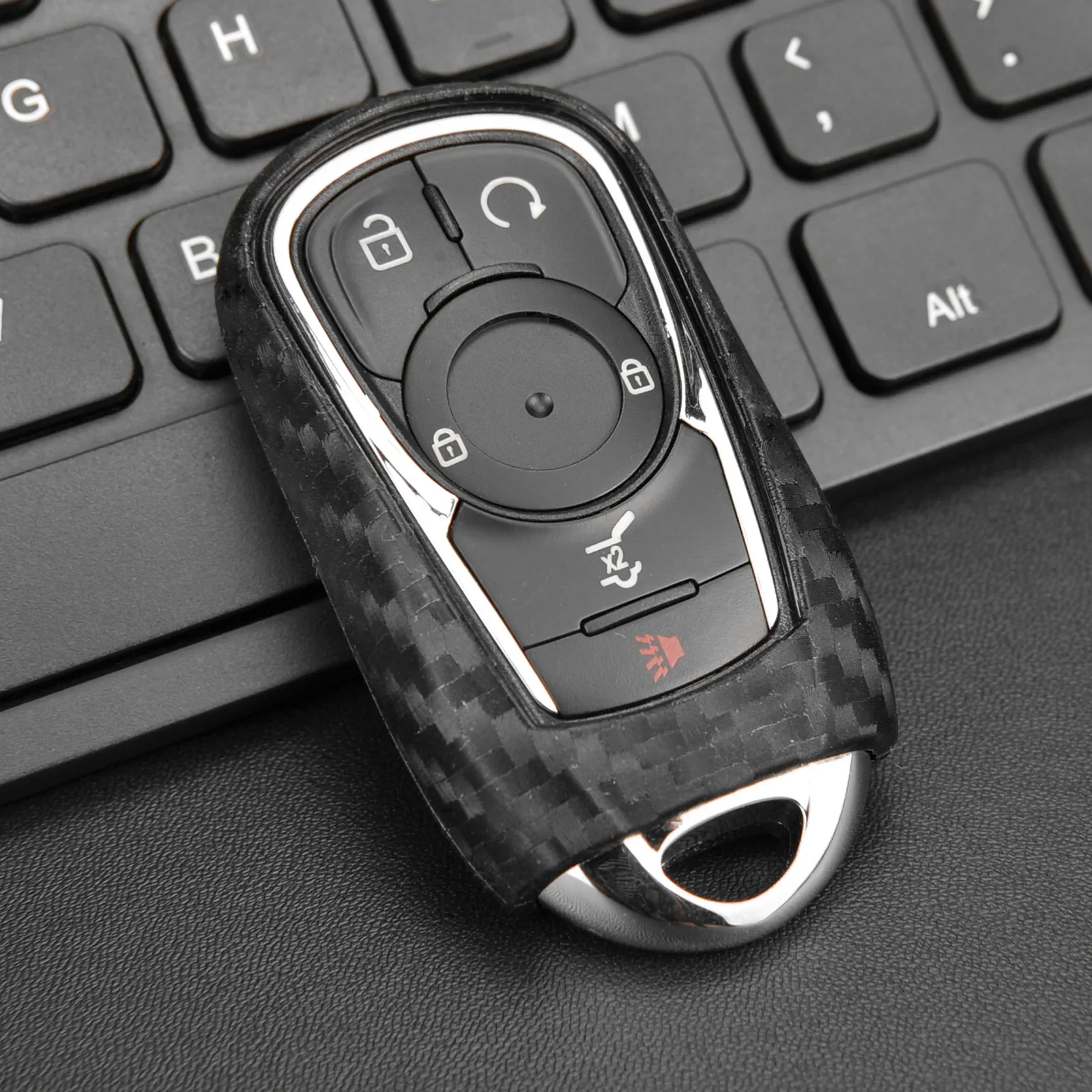 Silicone Carbon Fiber Car Smart Key Case Cover For Buick Enclave/Encore GX/Envision/Lacrosse/Regal Sportback/Regal TourX