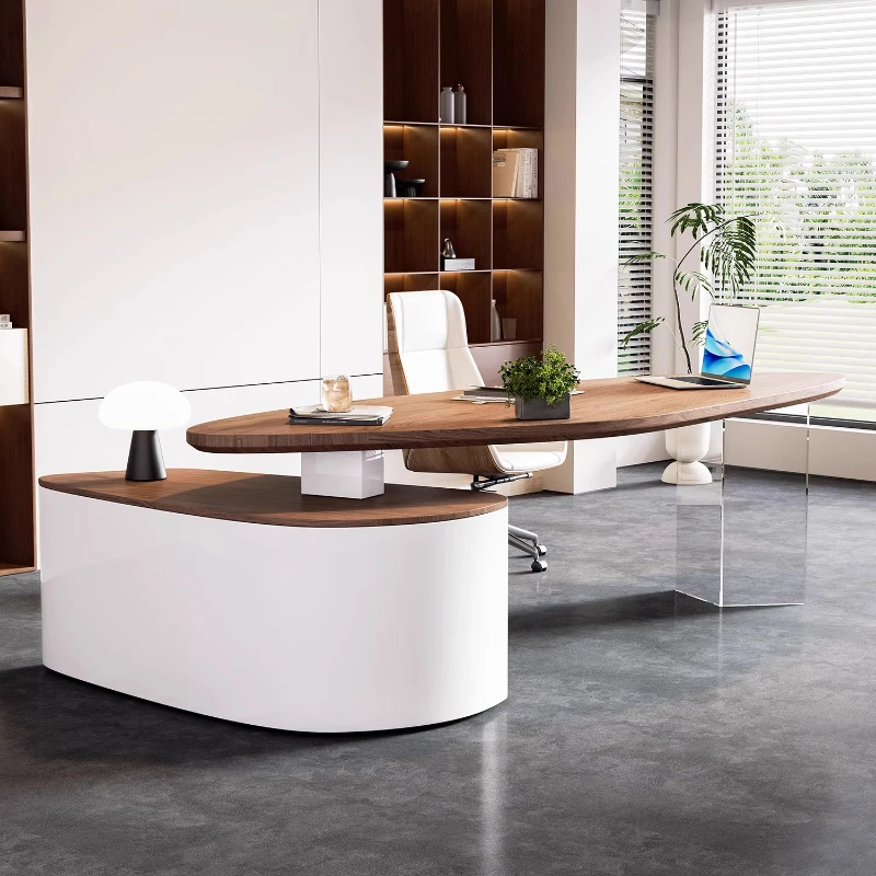 

Light luxury high-end desk Modern simple special-shaped Solid wood computer desk indoor nordic mesa para escritório furniture