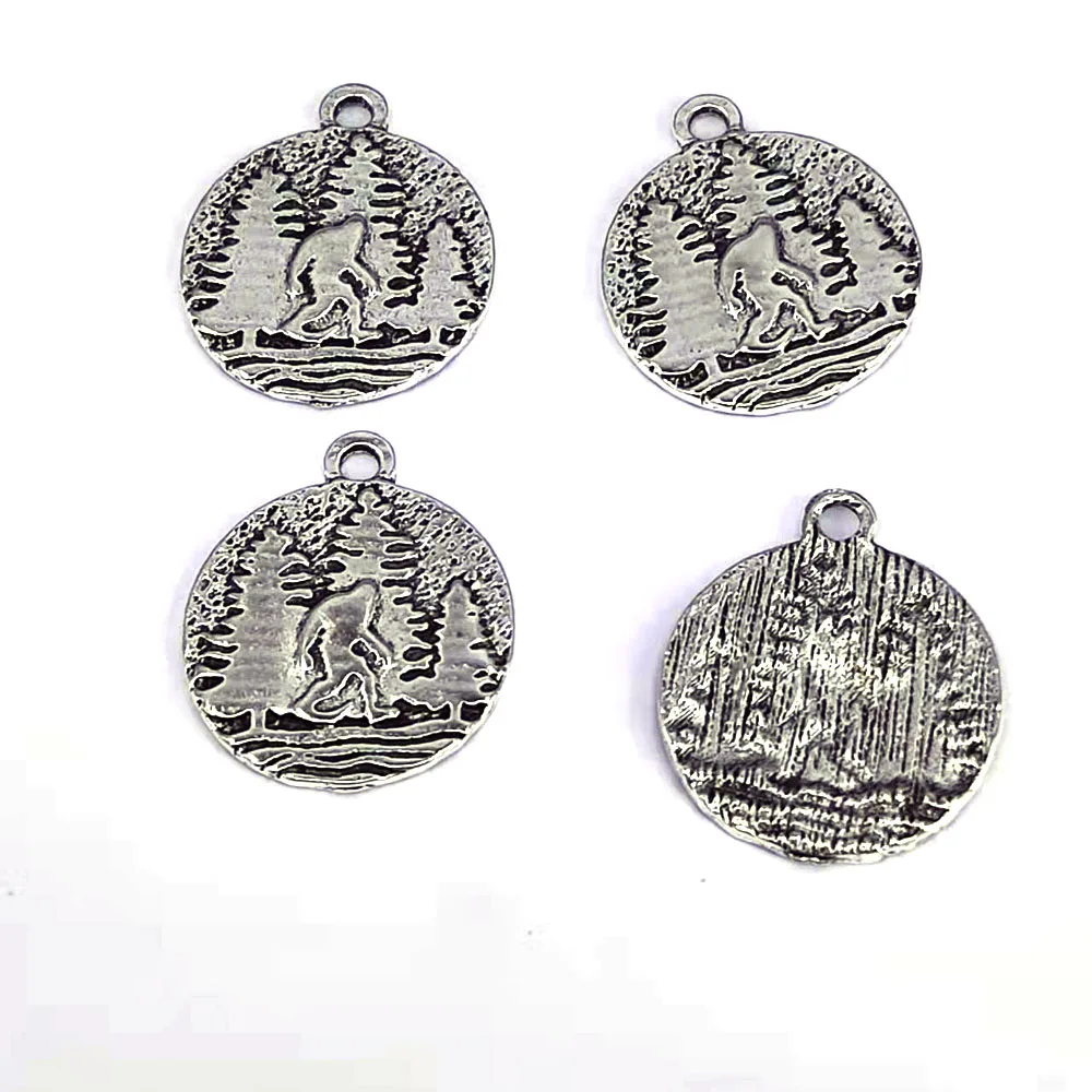 50 pcs DIY 20*20 mm Sasquatch Bigfoot charm mountain tree pendant charms Jewelry for women Accessories