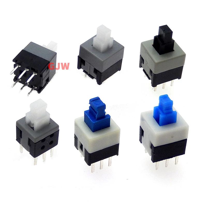 

10PCS/LOT 5.8x5.8 7x7 8x8 8.5x8.5mm Self Locking / UNlock Push Tactile Power Micro Switch 6 Pin Button Switches