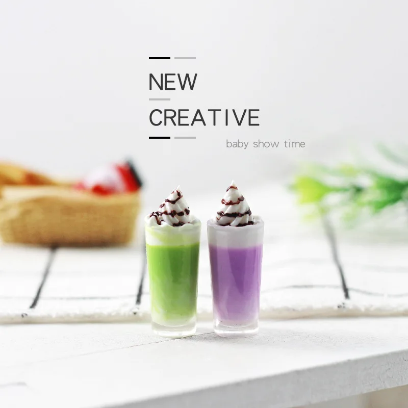 1:12 Simulazione Matcha Purè di Patate Budino di Latte Ob11 Modello Figurine Ins Fotografia Puntelli Casa di Bambola In Miniatura Accessori Giocattoli