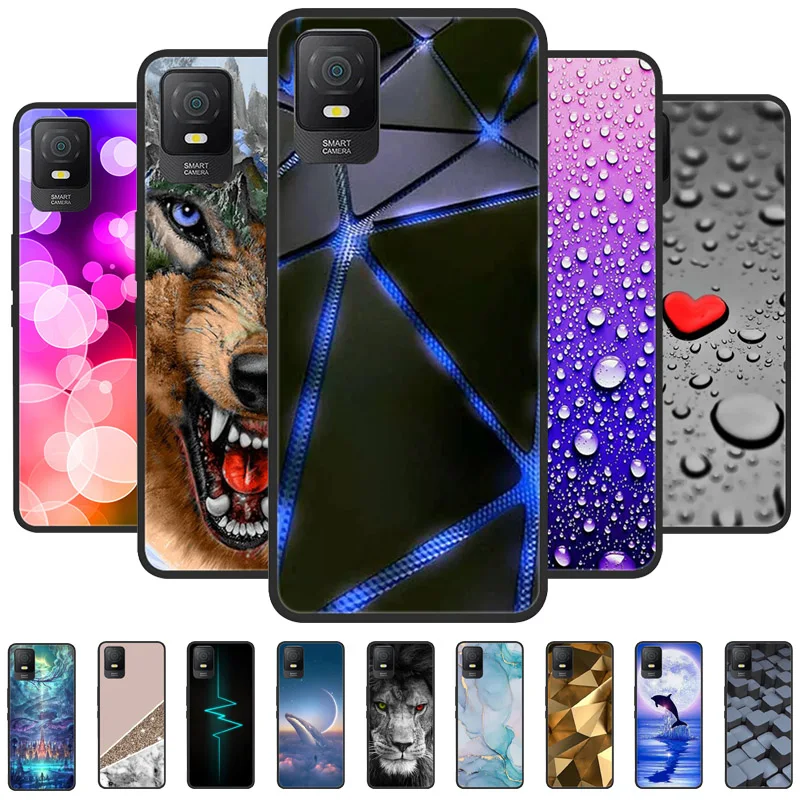 Para TCL 403 Funda negra de silicona TPU suave a prueba de golpes Fundas de teléfono para TCL403 T431D T431A T431E 403 Funda protectora Coque