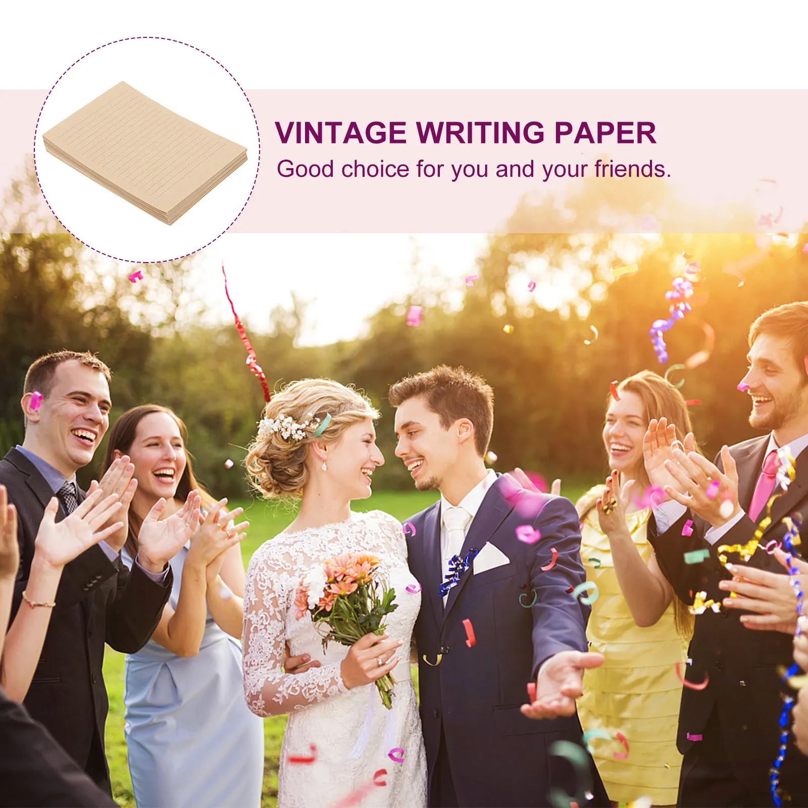 

100 Sheets A5 Vintage Lined Letter Paper Premium Kraft Writing Paper for Calligraphy Graffiti Journaling Stationery Use