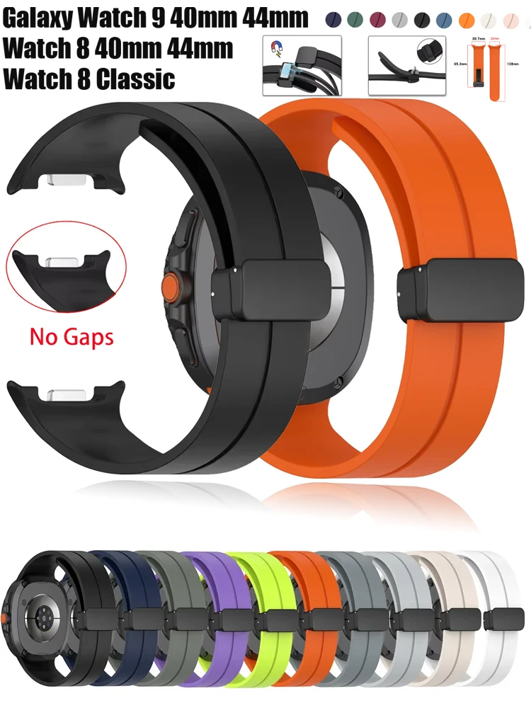 Silikonarmband für Samsung Galaxy Watch 8 9 40mm 44mm Magnetverschluss Uhrenarmband für Samsung Galaxy Watch 8 Classic 46mm Correa – Detail 1