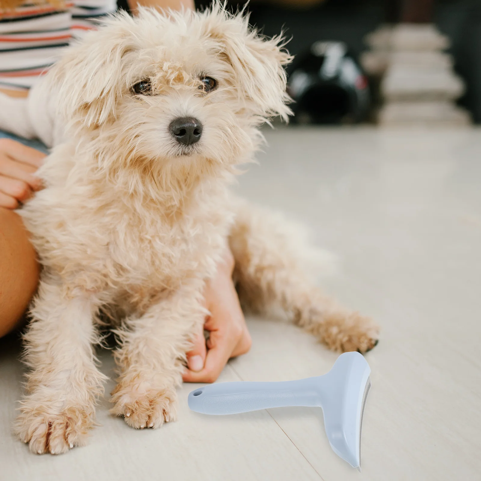 

Dematting Pet Hair Removal Metal Comb Sky Blue Portable Grooming Tool for Cats Dogs Shedding Deshedding Brush Dematting Rake