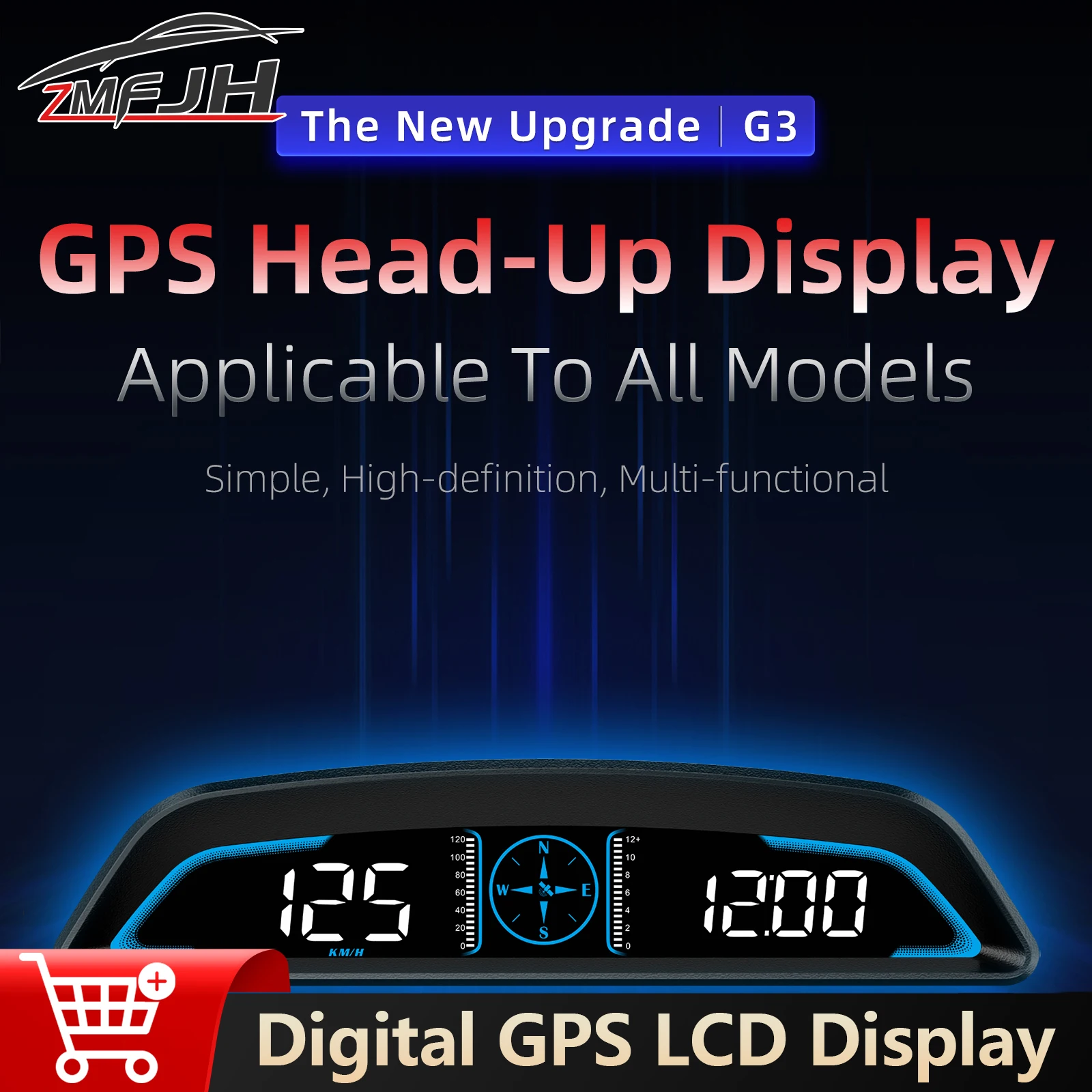 

G3 GPS Smart Car Digital Speedometer For HUD Head Up Display Driving Time Distance Auto Electronics Accessories For All Cars