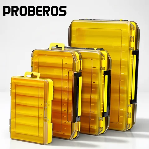 PROBEROS Durable Bait And Tool Organizer 10-Cell Double-Sided Fishing Tackle Box Easy Access Storage for All Fishing Adventures