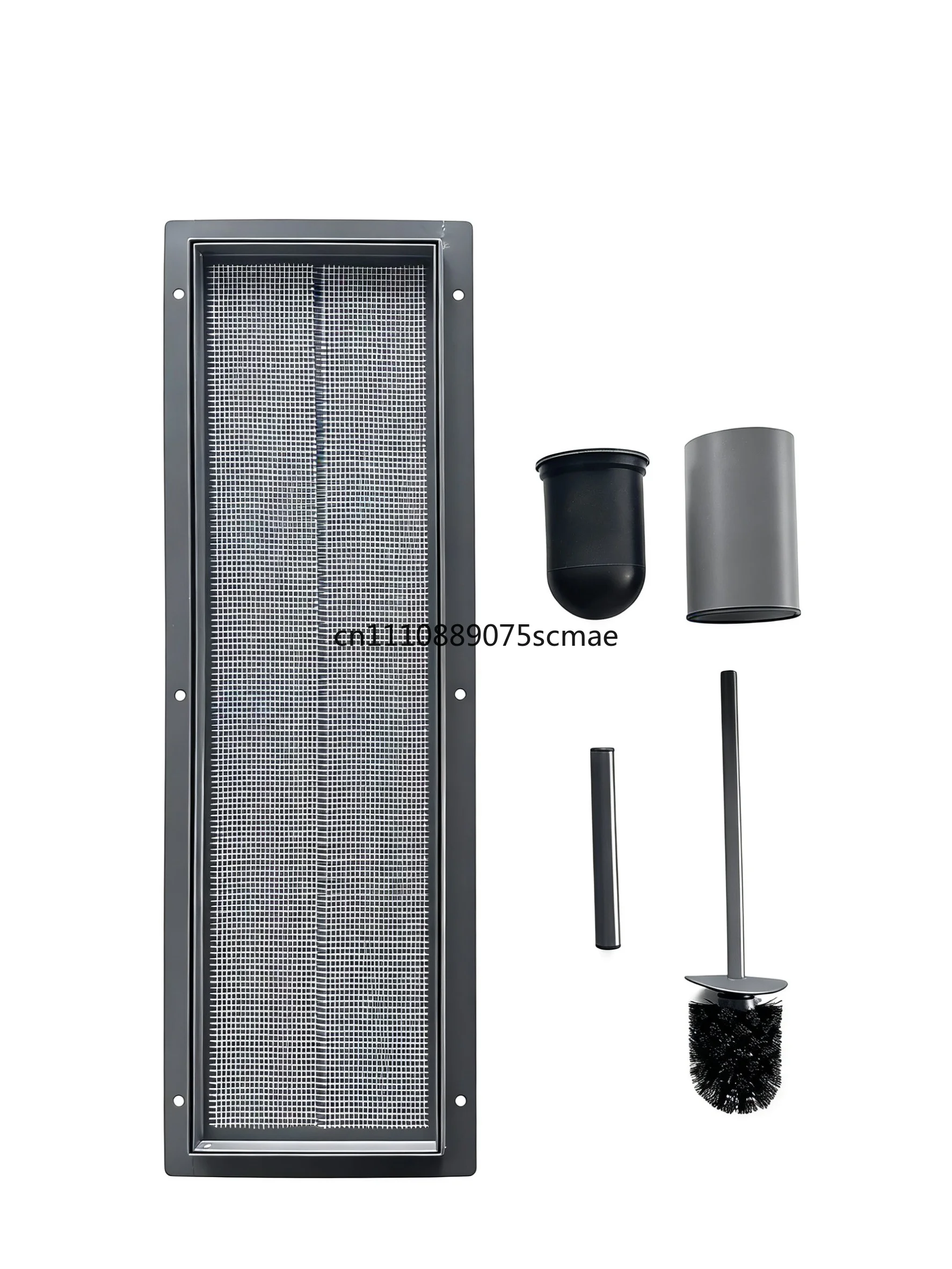 Fully Concealed SUS304 Recessed Single Door Niche, Bathroom Tissue & Toilet Brush Holder
