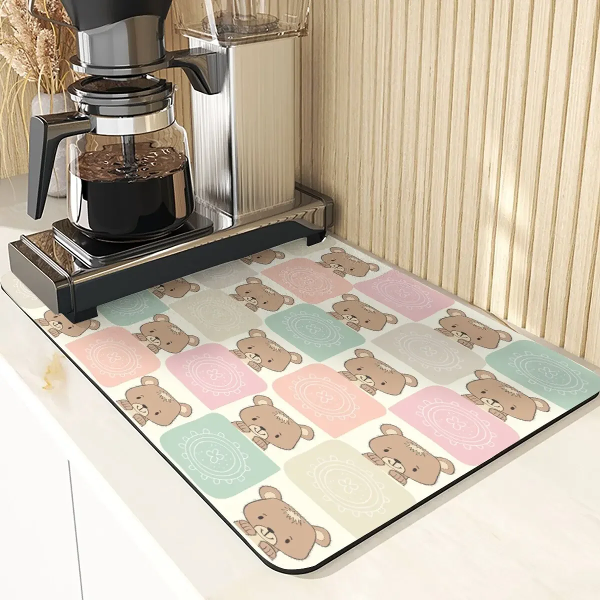 Cartoon Animal Style Non-Slip Mats Coasters For Coffee Cups Tableware Cute Rabbit Pattern Mat Kitchen Diatomaceous Earth Mats