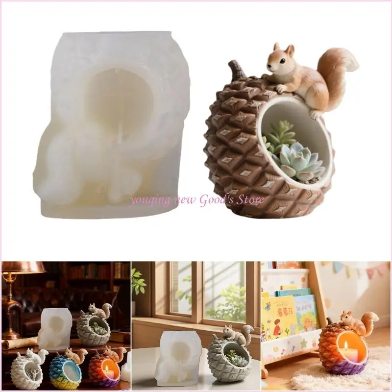 

57QA DIY Pinecone Planter Silicone Mold Decorative Holder For Jewelry Keys