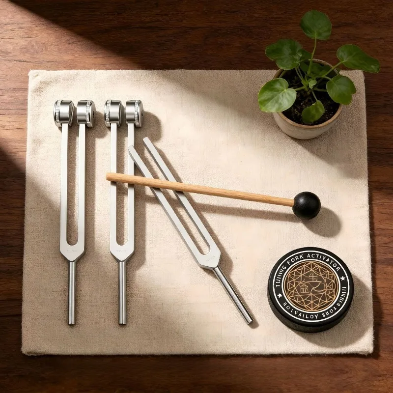 128 136.1 256 384HZ Tuning Forks Set 512HZ Meditation Aluminum Tuning Fork Yoga Healing Sound Professional Percussion Instrument