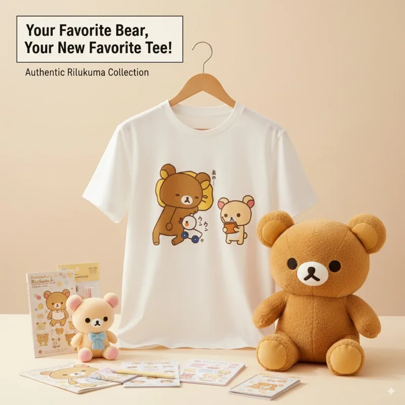 

Rilakkuma Y2K Топы и футболки для девочек Y2K Футболка с короткими рукавами с героями мультфильмов Повседневная студенческая одежда Повседневная одежда Kawaii Летняя модная футболка Новая
