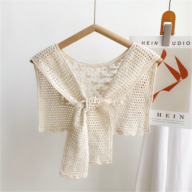 Xale coreano xale triangular cachecol crochê xale encolher ombros cachecol echarpe