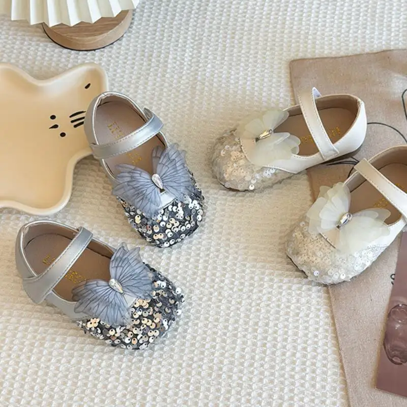 

Kawaii повседневная обувь, детская обувь, блестящие модельные туфли для девочек с бантом для детей, вечерние, официальные, осенние, Новое поступление, для отдыха
