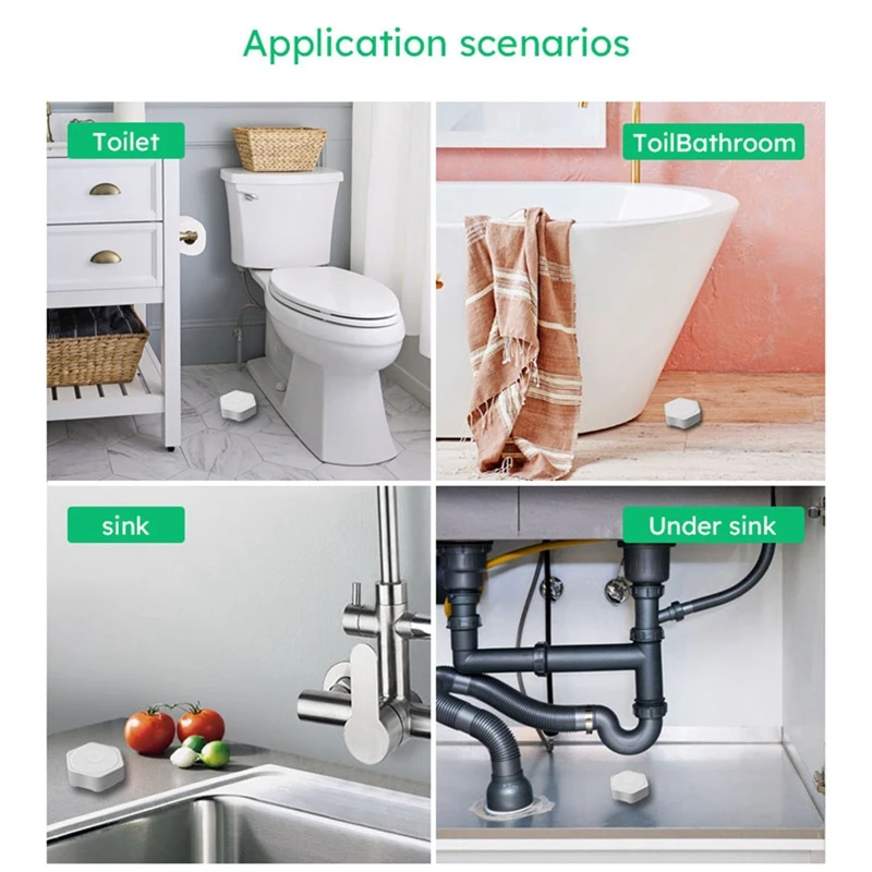 Tuya Zigbee Water Leakage Sensor Level Detector Protection Against Water Leaks Alarm System Via Smart Life App Control