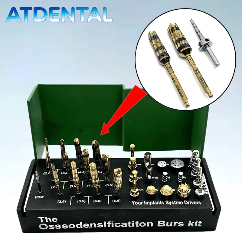 

29pcs Surgical Implant System Osseodensification Burs Implant Drivers, Drills, Maxillary Sinus Lift Kit Dental Tools