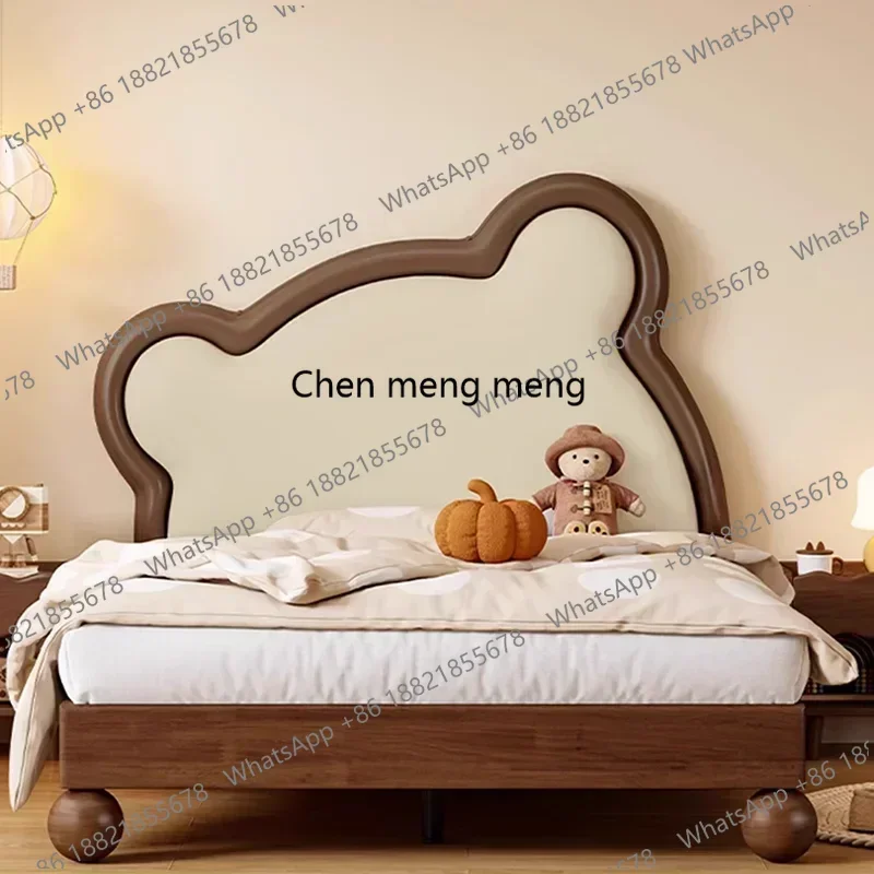 

Double Modern Bed Girls Beauty Multifunctional Luxury Children Floor Bed Sleeping Princess Safe Leather Beliche Unique Furniture