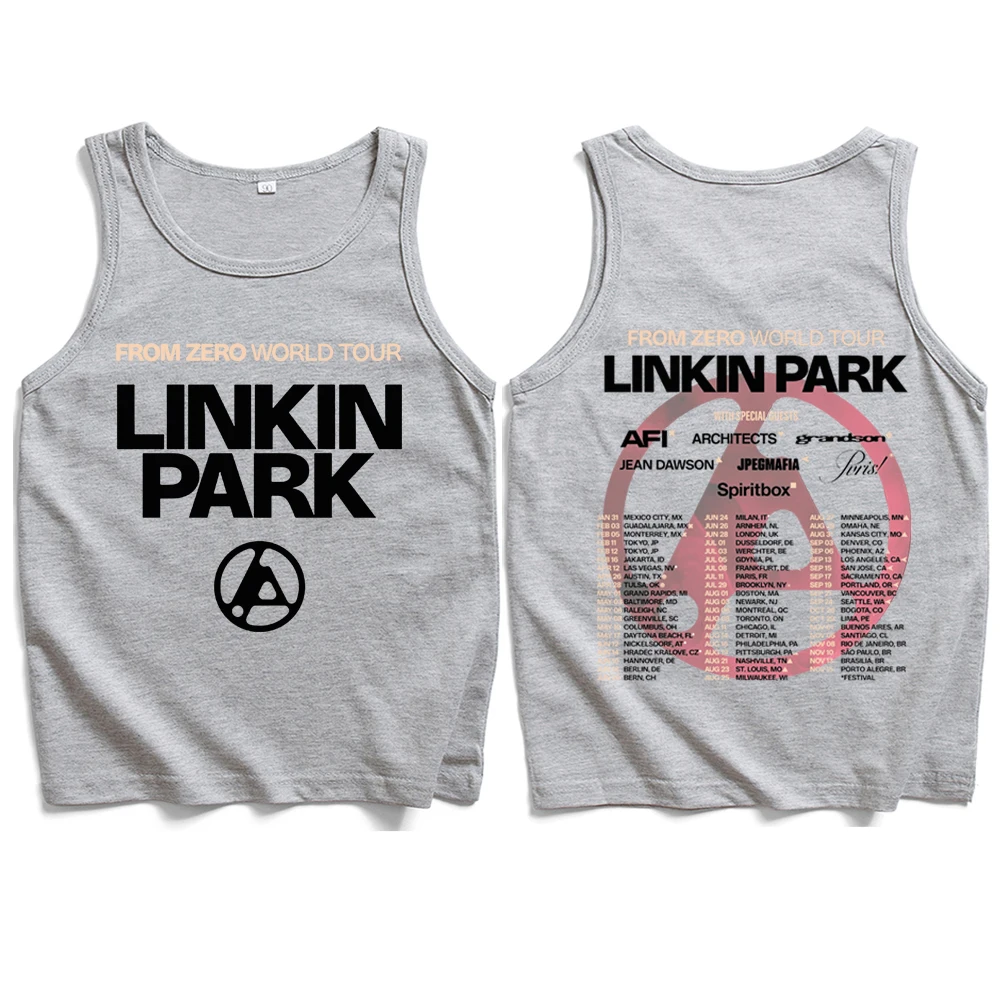 لينكين من صفر جولة حول العالم 2025 تانك القمم سترة أبناء الشاطئ قميص عادية بلا أكمام المشجعين هدية تي شيرت #4