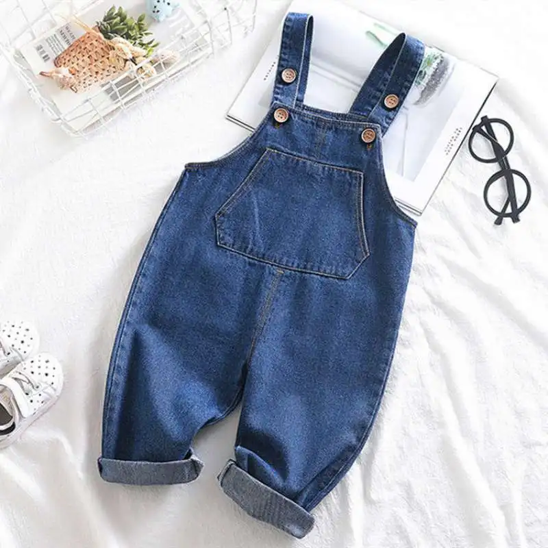 DIIMUU Baby Children Boys Clothing Girls Toddler Overalls Denim Pants Jumper Infant Kids Jumpsuits Trousers Dungarees Playsuits