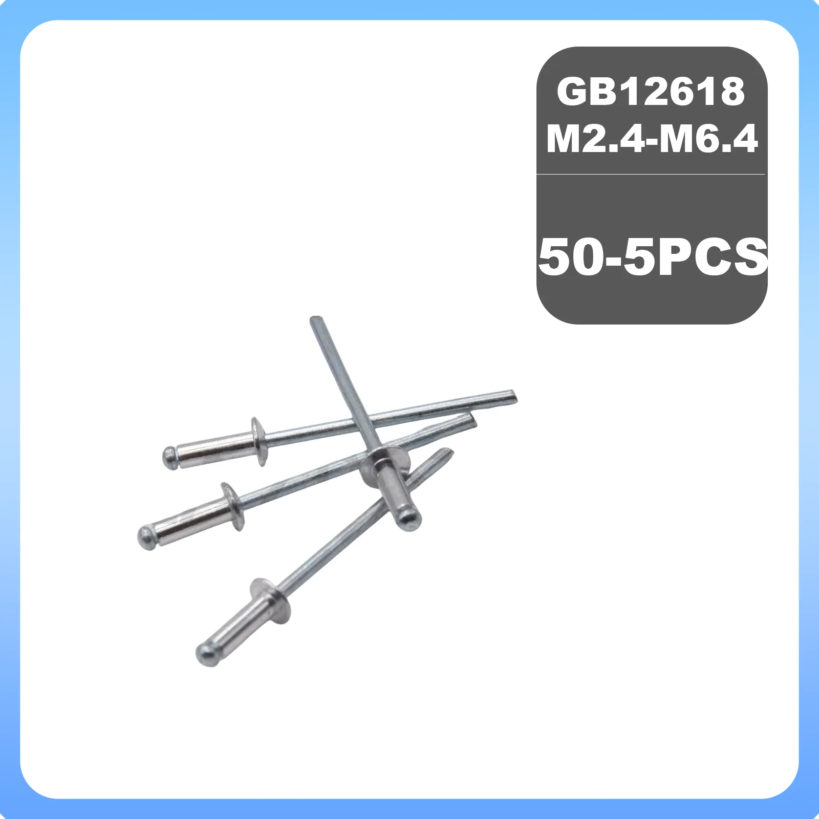 5-50Pcs GB12618 Aluminium Dome Round Pop Open Hollow Core Pulling Blind Dropper Self-plugging Rivet M2.4 M3 M3.2 M4 M4.8 M6 M6.4